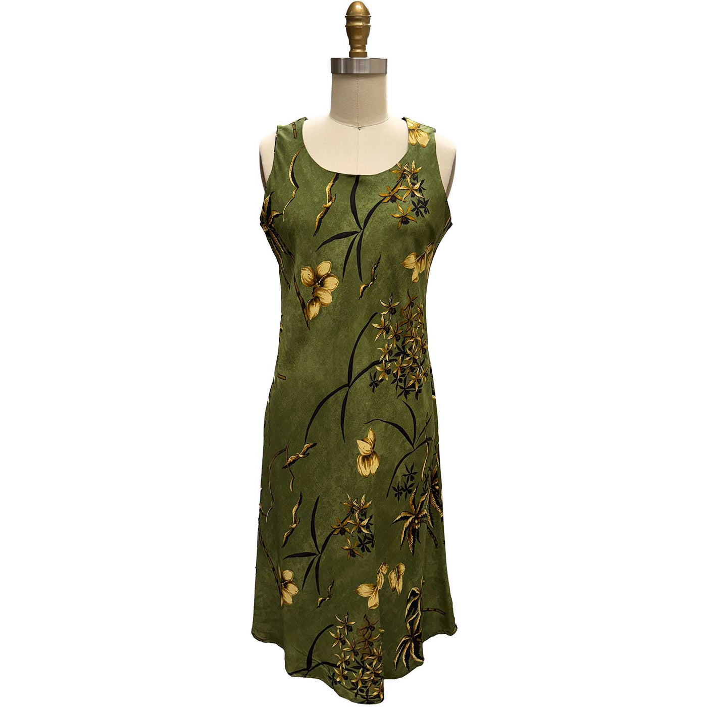 Retro Oasis Tank Dress - Moss