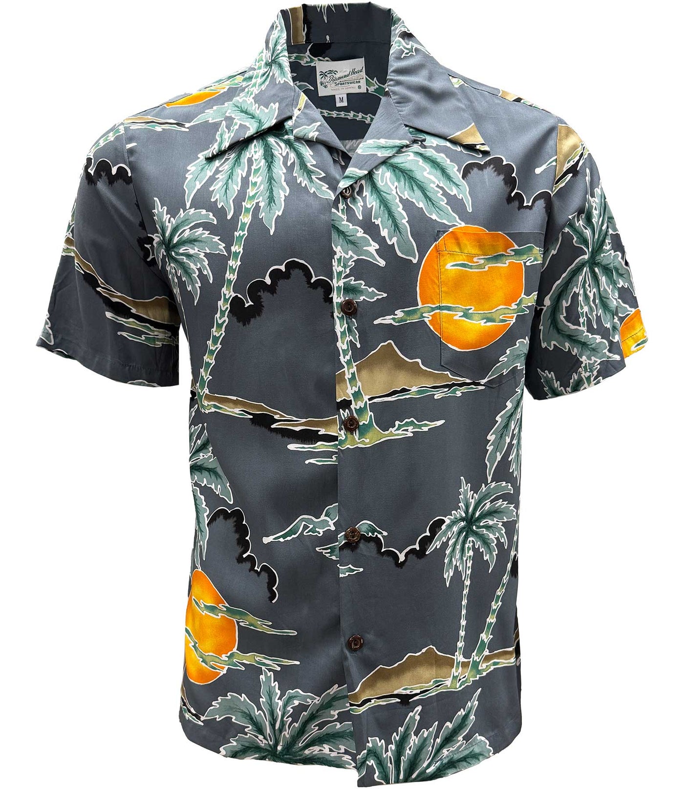 Retro Scenic Palm - Charcoal