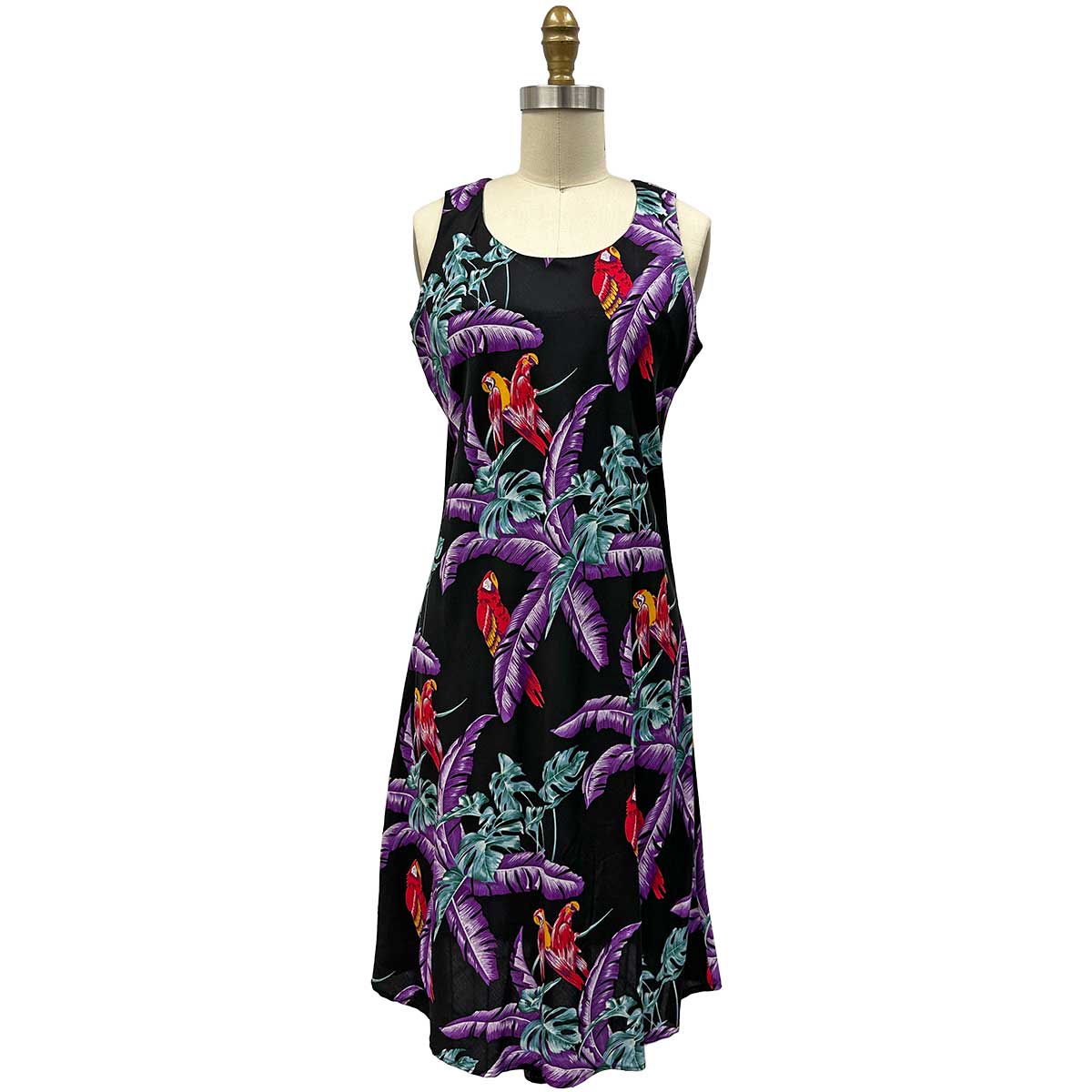 Ladies Jungle Bird Tank Dress - Black