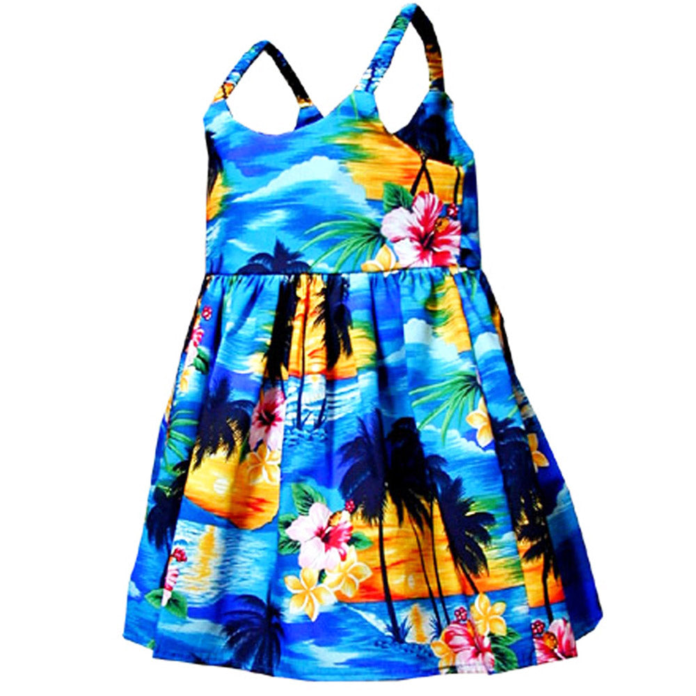 Diamond Head Sunset Blue Girl's Bungee Dress