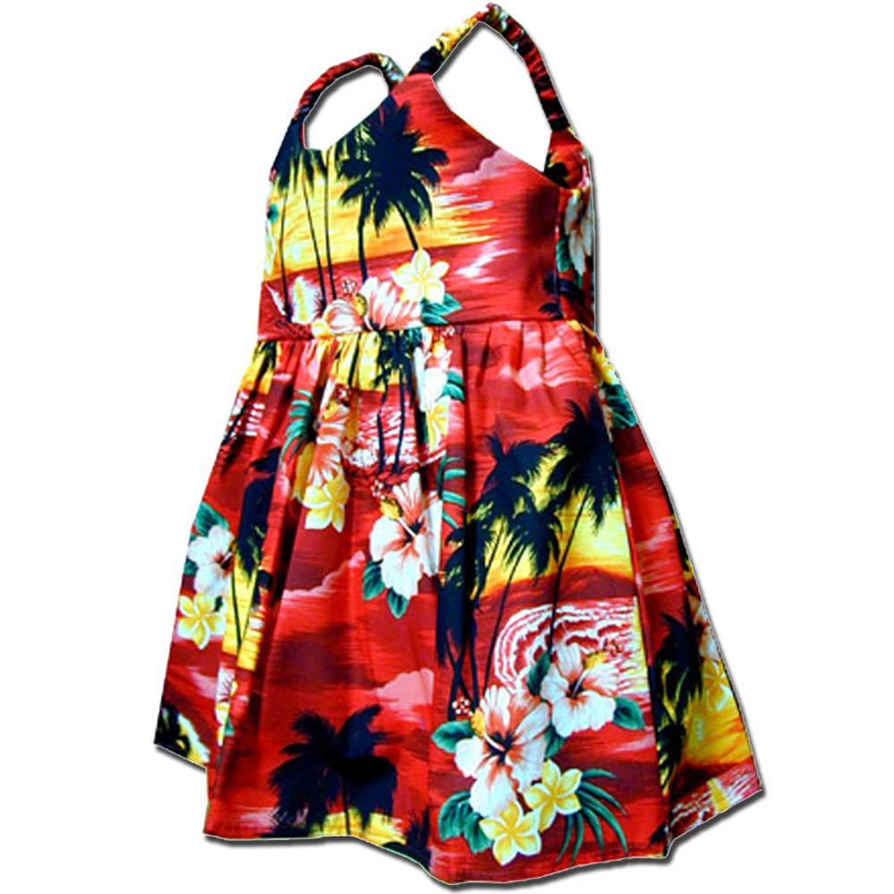 Diamond Head Sunset Red Girl's Bungee Dress