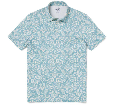 Oahu Harvest Performance Polo - Dusty Turquoise