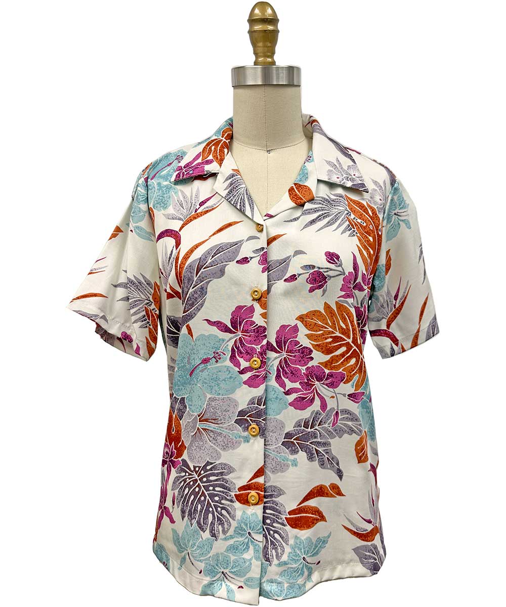 Ladies Hilo White Camp Shirt