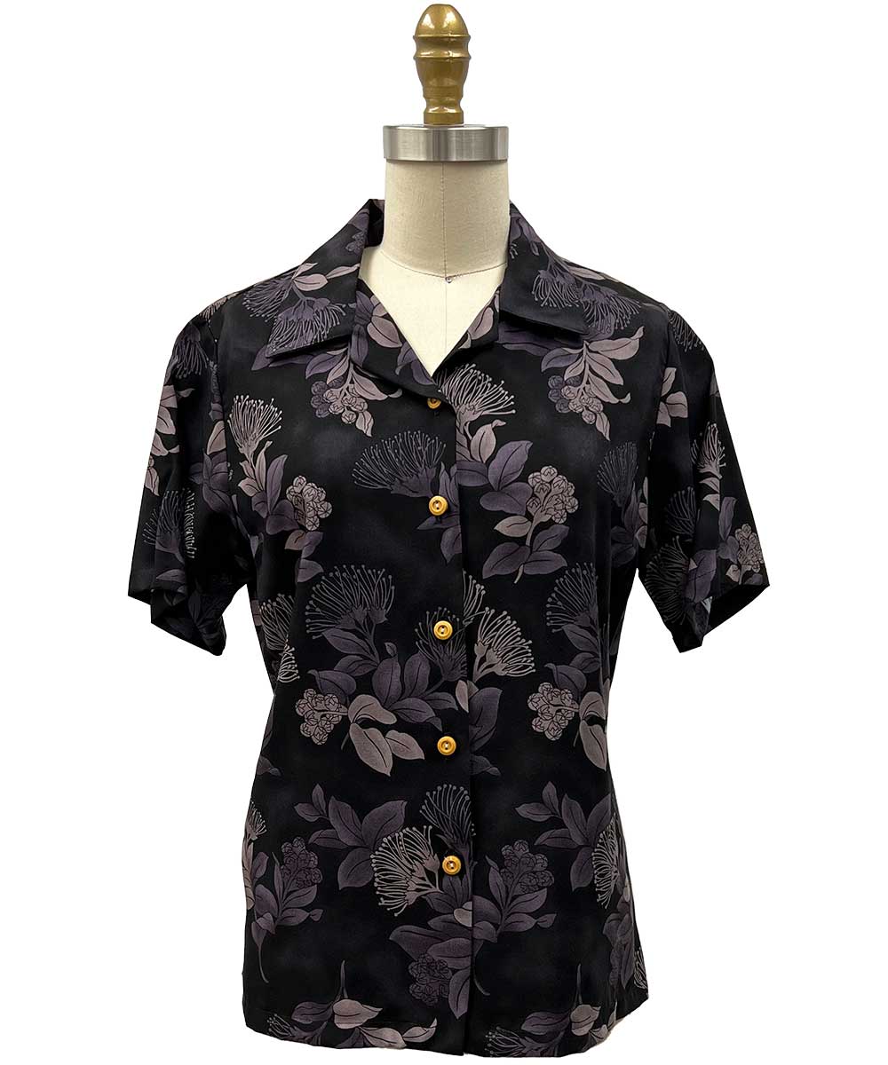 Ladies Ohia Black Camp Shirt