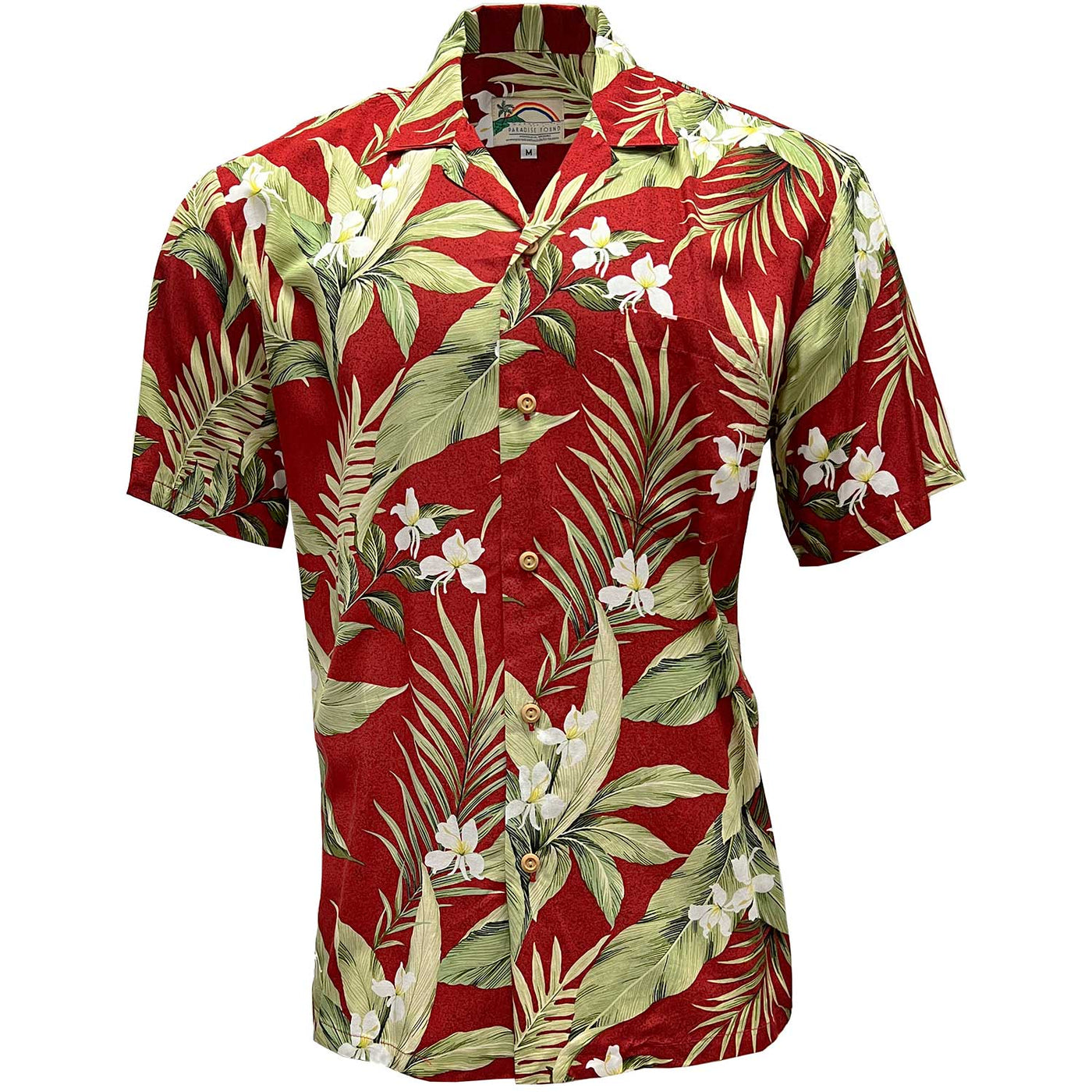 Paradise Found Hawaiian Shirt - White Ginger (red)