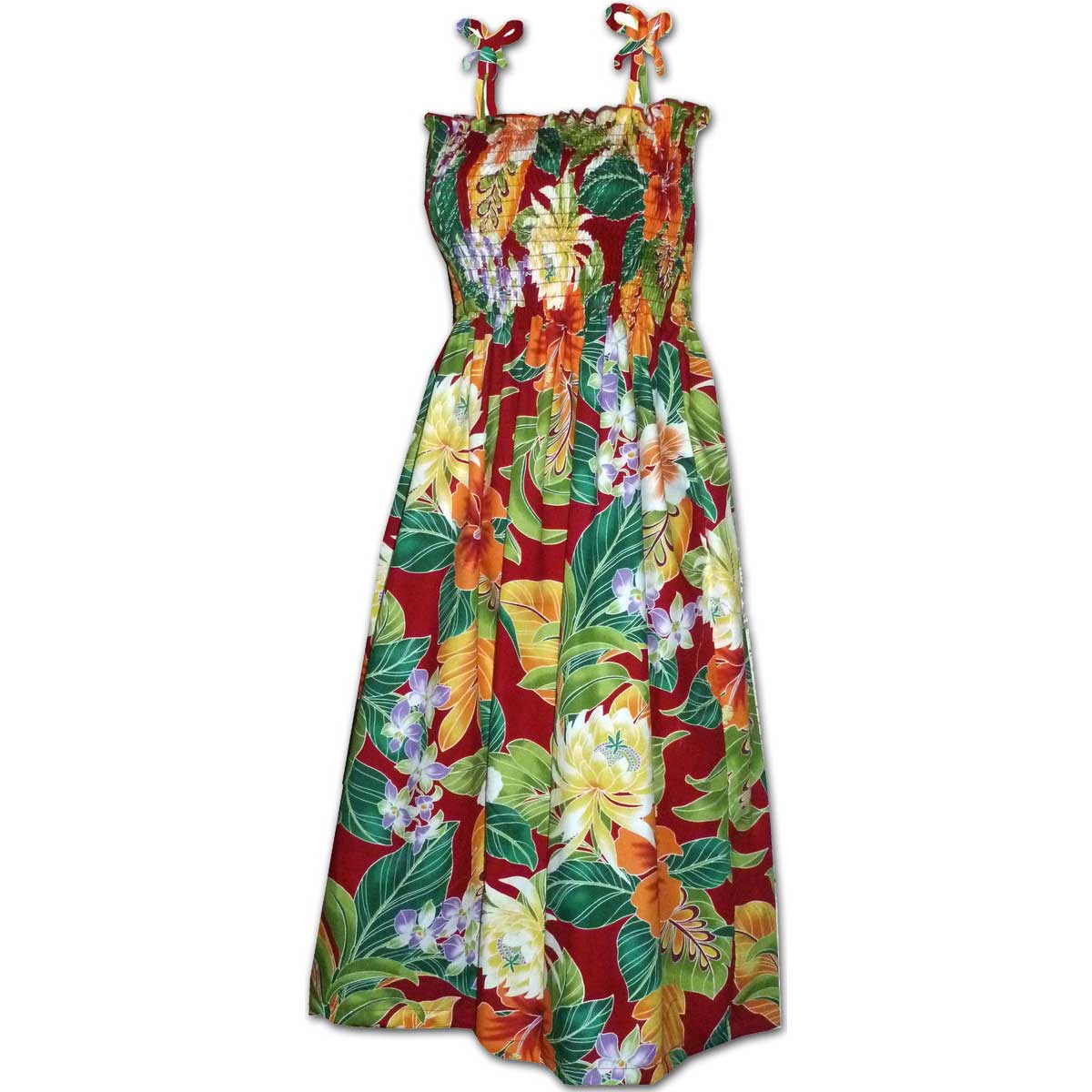 Maui Tropics Red Spaghetti Tube Dress